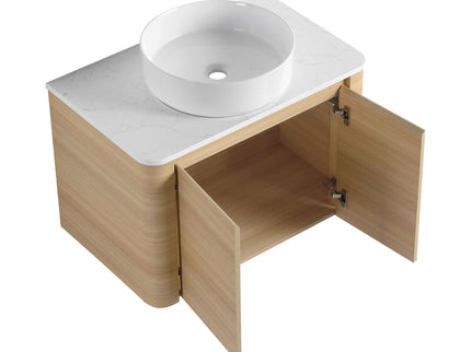 Mounted Bathroom Vanity With Art Sink & 2 Soft Close Doors