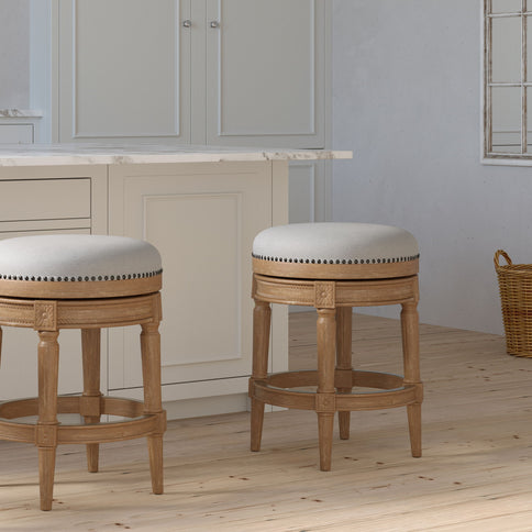 Rustic Elegance Backless Swivel Stool