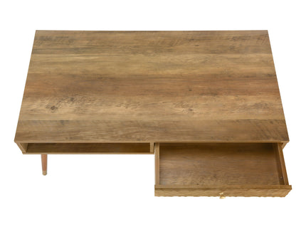 Coffee Table, Accent, Cocktail, Rectangular, Storage, Living Room, Wood Legs, Mid Century - Walnut