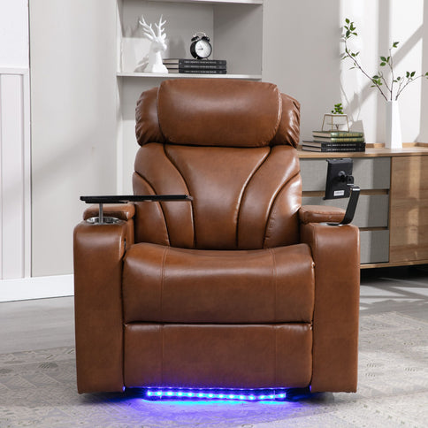 Power Motion Recliner Electric Power Recliner With USB Charging Port, Hidden Arm Storage, Convenient Cup Holder And tooth Speaker