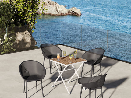 2 Pack Lounge Chair Set & Folding Square Table