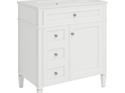 Bathroom Vanity With Top Sink, Modern Bathroom Storage Cabinet With 2 Drawers And A Tip-Out Drawer
