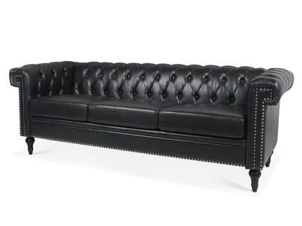Traditional Square Arm Removable Cushion 3 Seater Sofa