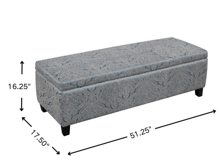 Indoor Storage Ottoman Bench With Hidden Storage - Pattern