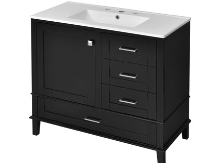 Bathroom Vanity, Modern Bathroom Cabinet With Sink Combo Set, Bathroom Storage Cabinet With A Soft Closing Door And 3 Drawers, Solid Wood Frame