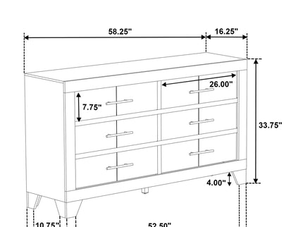 Strout - 6 Drawer Dresser - Cream