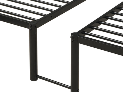 Twin Over Twin Over Twin Triple Bunk Bed With Safety Rails And Storage Shelf - Black