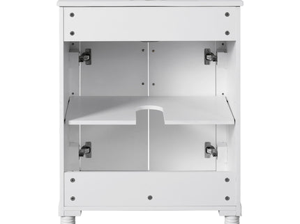 Bathroom Vanity With Integrated Sink, 2 Door Cabinet, Single Sink For Small To Medium Bathrooms