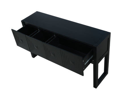 Geometric Carved Console Table With 3 Soft Close Drawers