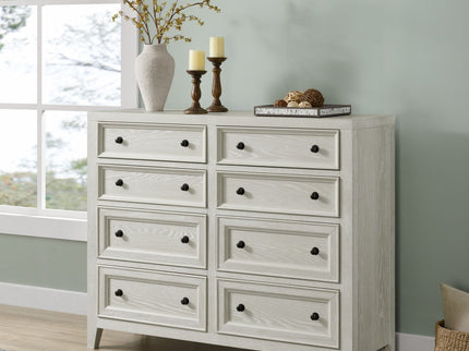 8 Drawer Dresser With Framed Fronts And Smooth Metal Glides