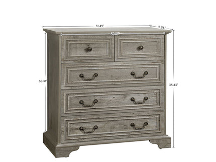 Modern 5 Drawer Dresser For Bedroom, Ample Storage Wide Chest Of Drawers