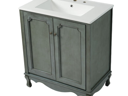 Vintage Double Sink Bathroom Vanity Set With Ceramic Sinks