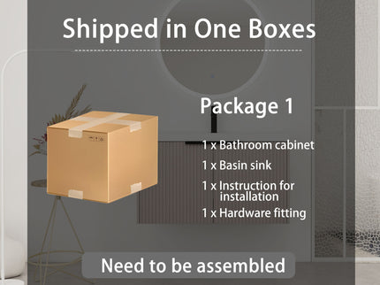 Contemporary Wall Mounted Bathroom Vanity With Resin Double Sink