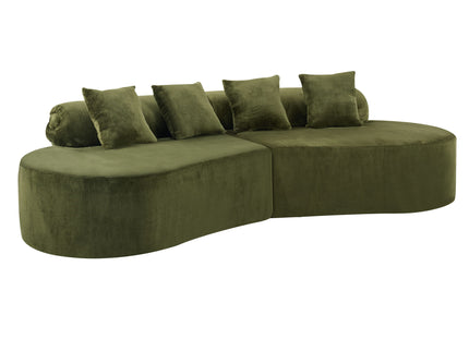 Modern Curved Sofa With Pillows