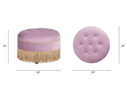Yolanda - Round Upholstered Accent Ottoman