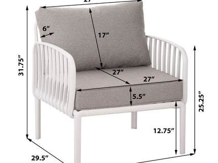 Outdoor Patio Club Chair, Waterproof Thick Cushion Deep Seating