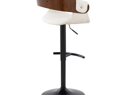 Elisa - Mid Century Modern Adjustable Barstool With Swivel & Rounded T Footrest (Set of 2)