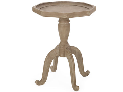 French Country Accent Table With Spider Leg Design - Natural / White