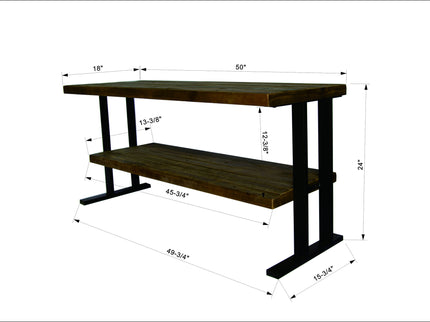 Media Console Table With One Shelf To Your Home Decor - Natural / Black