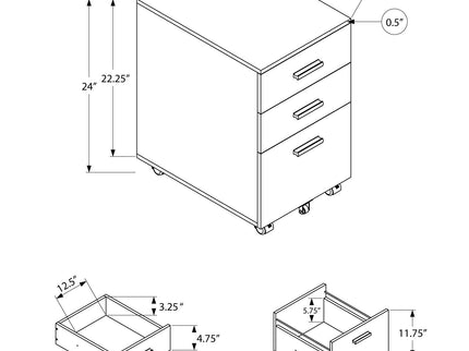 File Cabinet, Rolling Mobile, Storage Drawers, Printer Stand, Office, Work, Contemporary, Modern