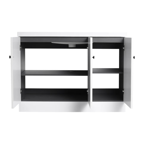 Contemporary Freestanding Bathroom Vanity With Resin Sink & Soft-Close Cabinet Doors