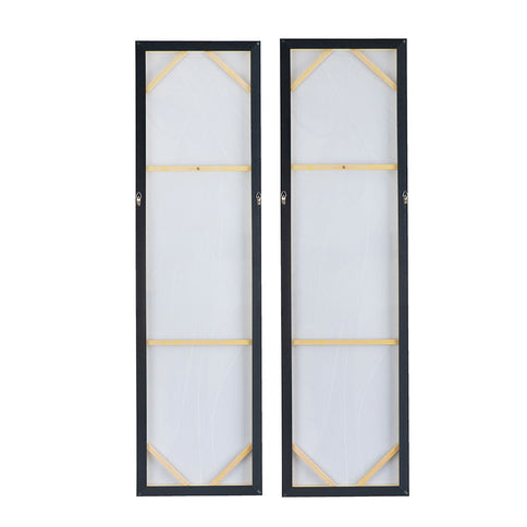 Elongated Modern Abstract Oil Paintings, Wall Art For Living Room Dining Room Bedroom Office Entryway (Set of 2) - Multicolor