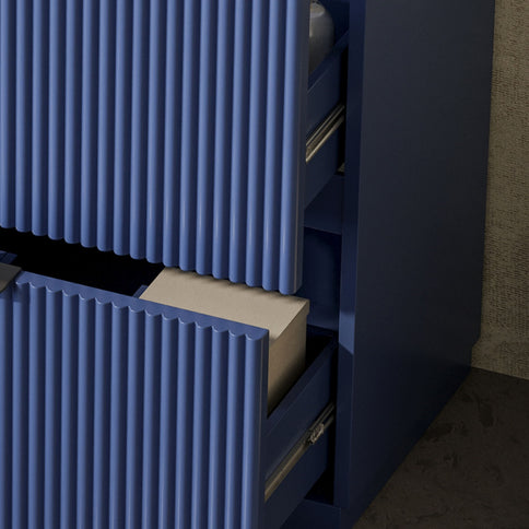 Fluted Bathroom Vanity With Ceramic Sink, Freestanding Cabinet