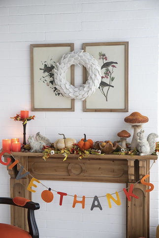 Length Colorful Give Thanks Banner, Home Decor For Harvest Festival Fall Festival & Thanksgiving Table Decorations (Set of 2) - Orange Multi