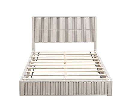 Platform Bed Frame With Headboard, Floor Standing Design