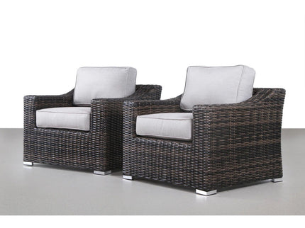 Modern Patio Chair With Cushions (Set of 2) - Brown