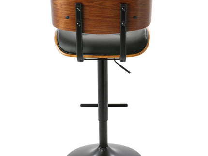 Lombardi - Mid Century Modern Adjustable Barstool With Swivel With Straight T Footrest (Set of 3)