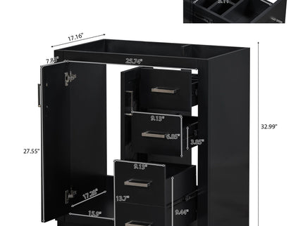 Bathroom Vanity With Sink, Storage Cabinet, Freestanding Set With 3 Drawers & Soft Closing Doors