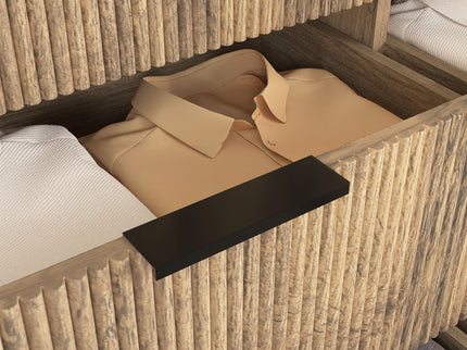 Modern 6 Drawer Cabinet With Metal Rounded Corners And Exquisite Handles Multi Functional Storage - Natural Wood