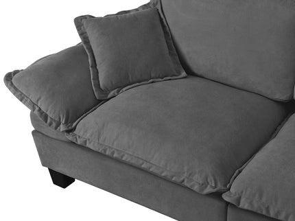 Modular Sectional Sofa With Movable Ottoman & Pillows