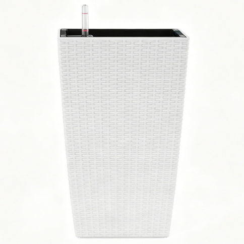 Square Large Planter With Automatic Watering System For Home And Garden (Set of 2) - White