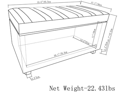 Darcy - Upholstered Storage Ottoman Bench