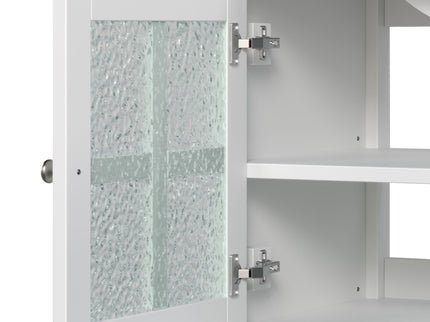 Bathroom Vanity With Ceramic Sink, Adjustable & Open Shelf