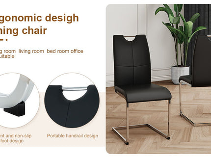 Modern Dining Chairs With Padded Seat And Metal Legs