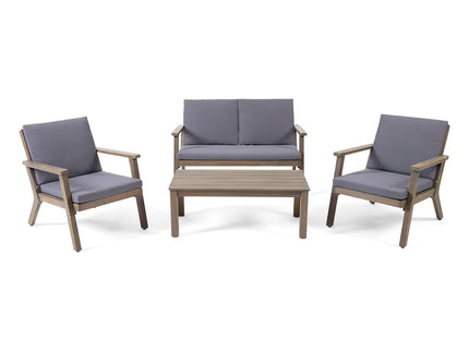 Avacyn - Outdoor Acacia Wood 4 Seater Chat Set With Cushions