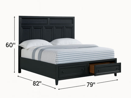 Storage Bed With Panel Headboard And Spacious Footboard Drawers