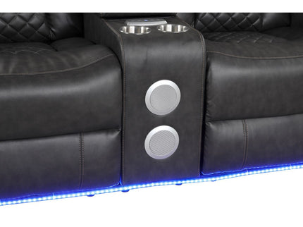 Benz - Power Reclining Loveseat & LED Lighting And Built In USB