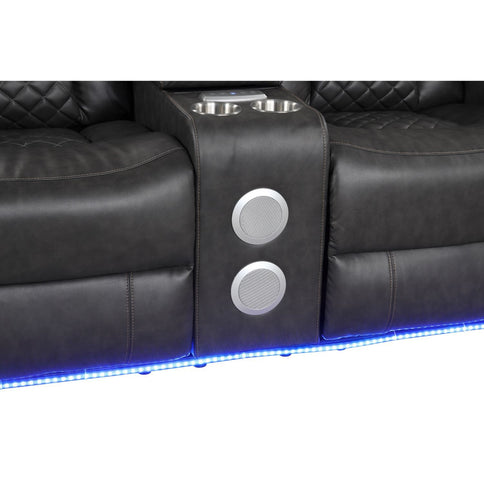 Benz - Power Reclining Loveseat & LED Lighting And Built In USB