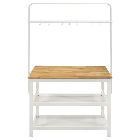 Cowichan - Kitchen Island Counter Table With Pot Rack - White
