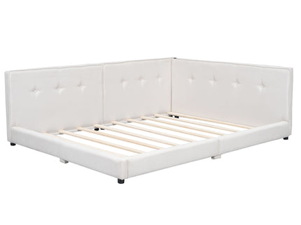 Modern Upholstered Platform Bed With USB Ports And LED Belt