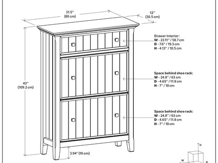 Acadian - Entryway Shoe Storage Cabinet - Brown