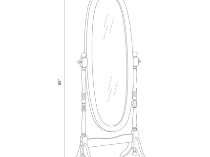 Dunne - Cheval Mirror With Oval Frame