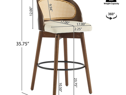 Como - Indoor Wood Barstool (Sey of 2)