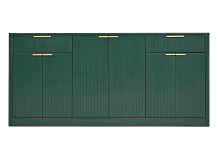 Large Fluted Buffet Sideboard, Wine Bar Storage Cabinet With 6 Doors & 2 Drawers