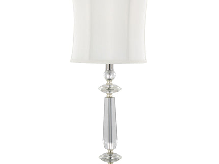 Karat - Contemporary Crystal Table Lamp (Set of 2) - Clear Crystal / Chrome / White Softback