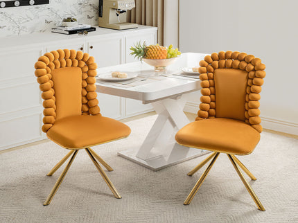 Upholstered Swivel Dining Chairs (Set of 2)